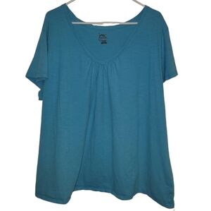 Just my size blue v neck size 4X blue short sleeve tee shirt